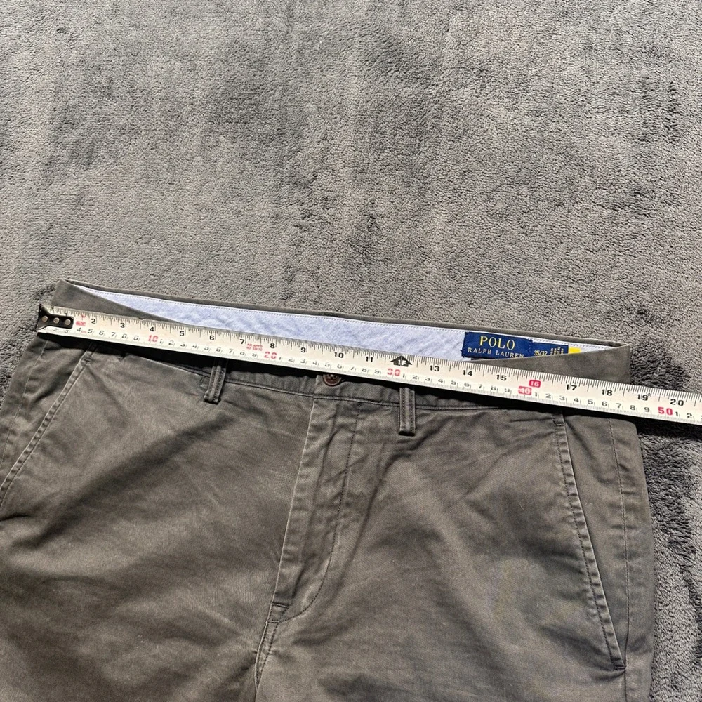 Polo Ralph Lauren Stretch Straight Fit Chino Pants Men 35x32 Grey (36x31) Preppy